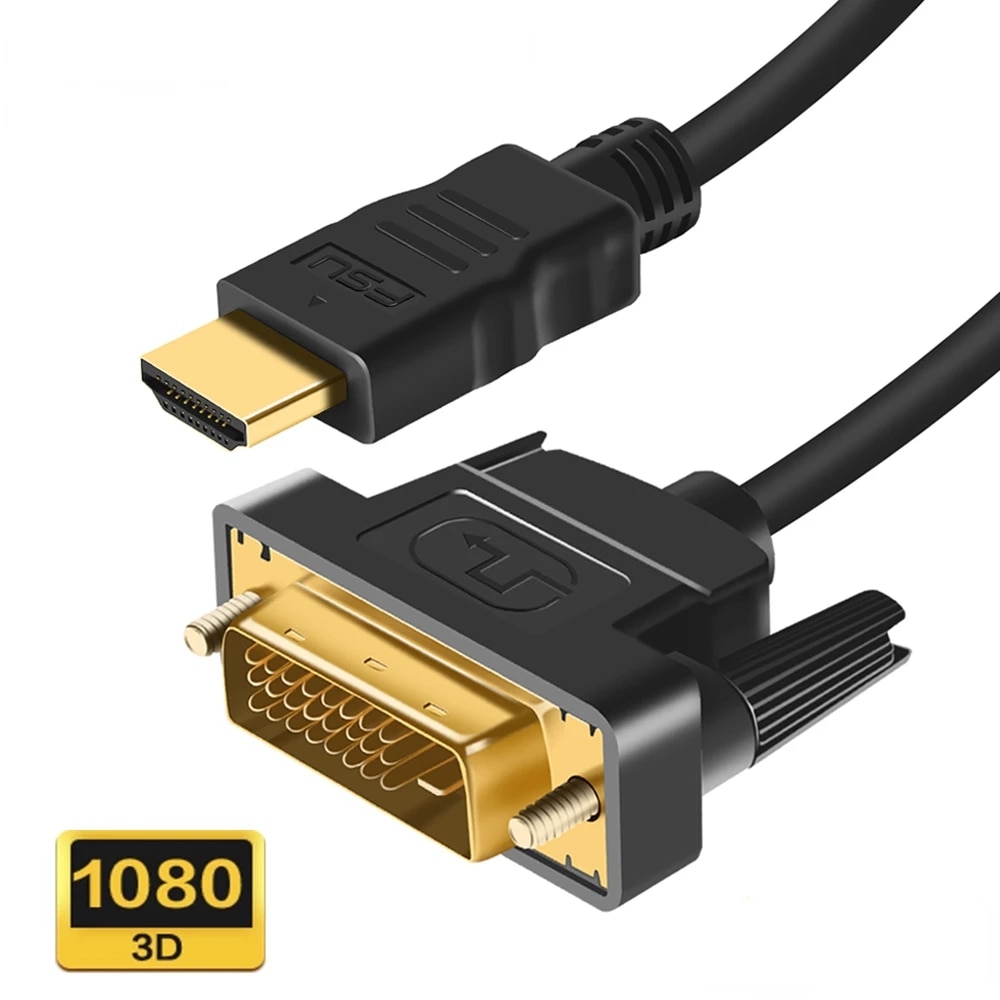 HDMI DVI ̺ 1080P 3D DVI-HDMI ȣȯ ̺ DVI-D 24 + 1   ̺ TV ڽ DVD 1 2M   